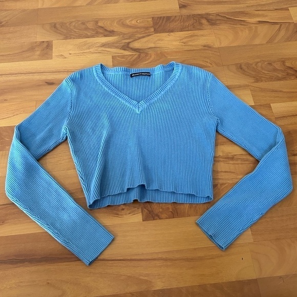 Brandy Melville Blue Ribbed Sweater - Picture 2 of 4